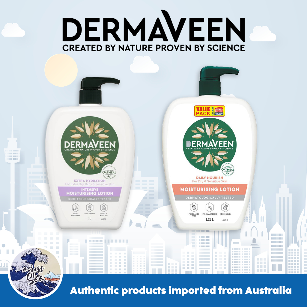 DermaVeen Daily Nourish Lotion for Dry & Sensitive Skin 1.25L/Extra ...