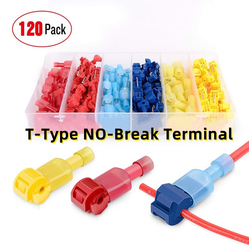 120PCS T Tap Electrical Connectors – Quick Wire Splice Taps and ...