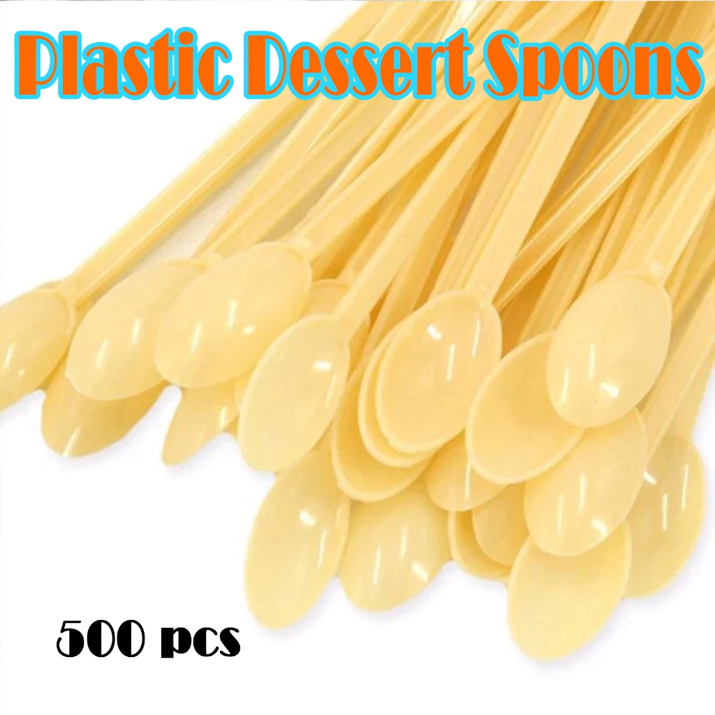 500 Pack Disposable Plastic Dessert Spoons for Soup Disposable ...