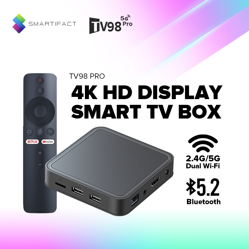 Smartifact TV98 Pro Smart TV Box Ultra HD 4K 8GB Support 2.4G+5G Dual ...