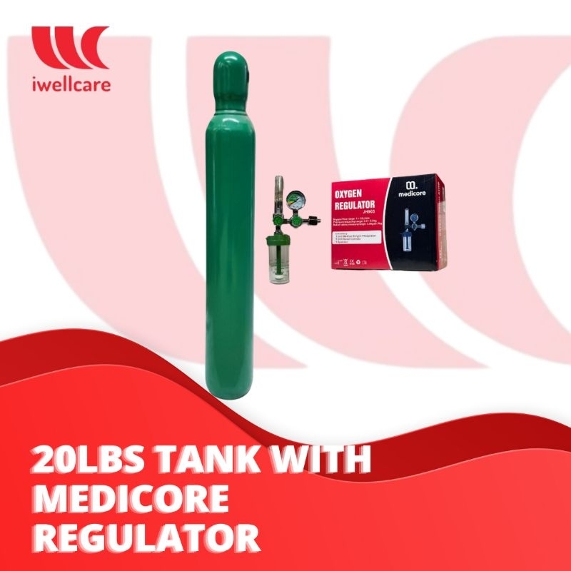 20lbs Oxygen Tank with refill and Oxygen Regulator Medicore | Shopee ...