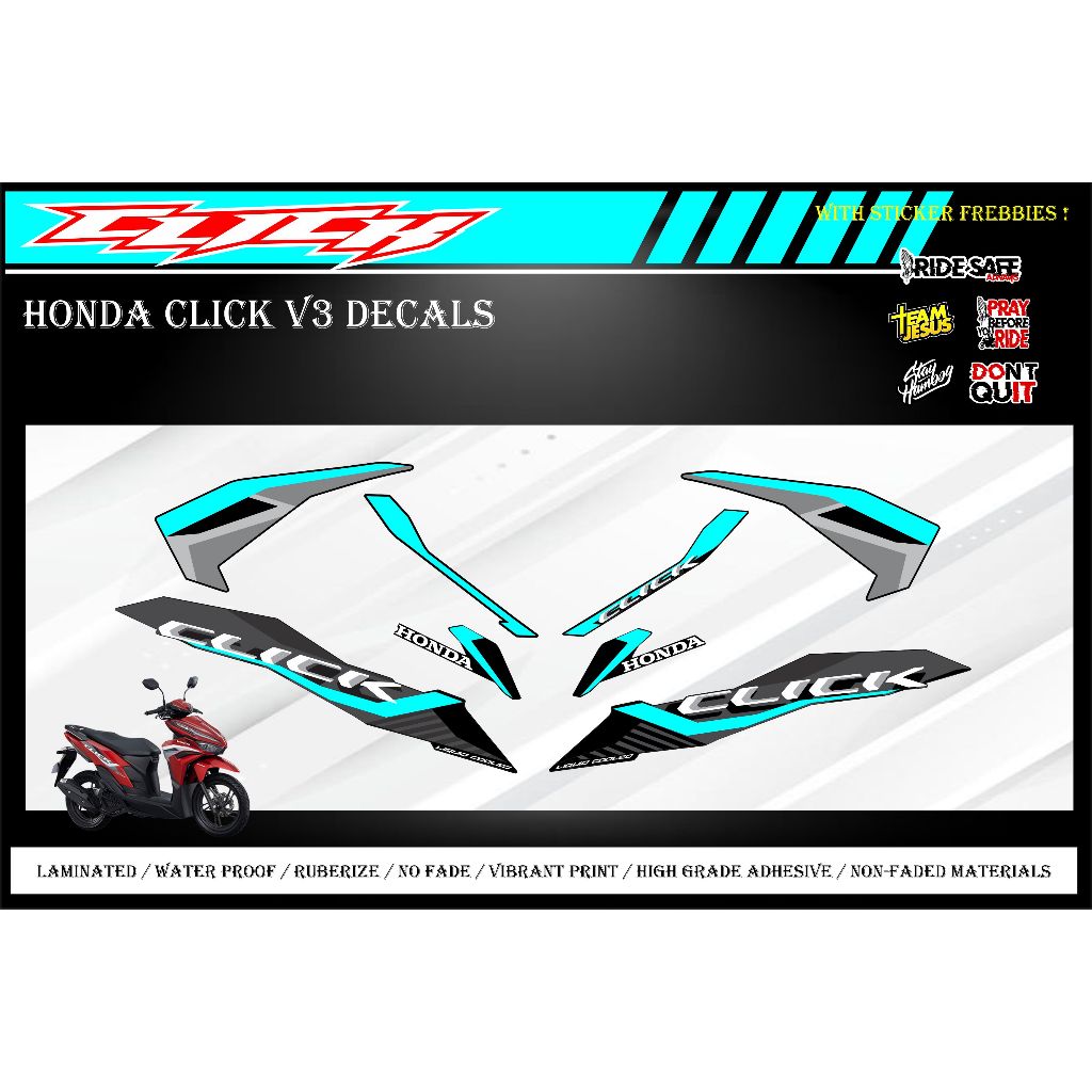 HOnda Click V3 Decals Sticker Motorcycle | Shopee Philippines