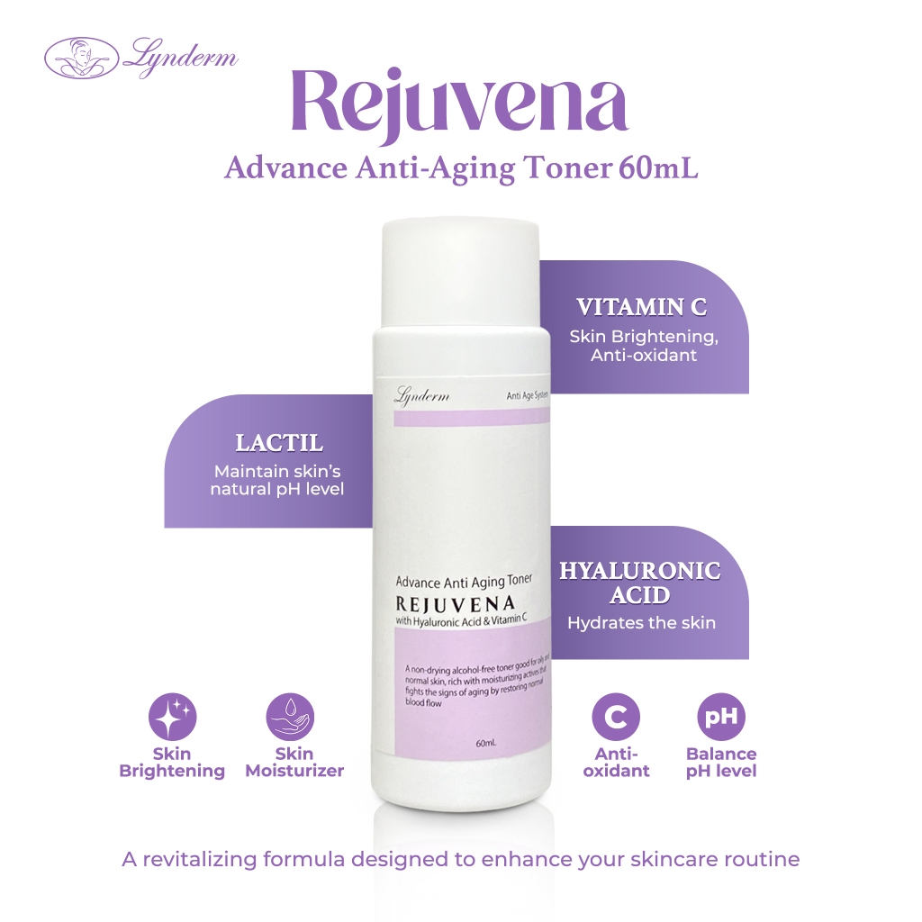 LYNDERM REJUVENA- ADVANCE ANTI-AGING TONER - ALCOHOL-FREE 60ml | Shopee ...