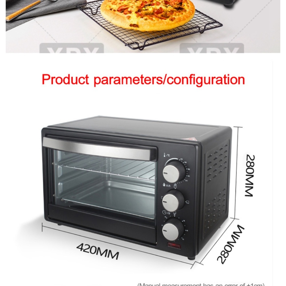 XPX household oven 25L capacity desktop doublelayer electric oven
