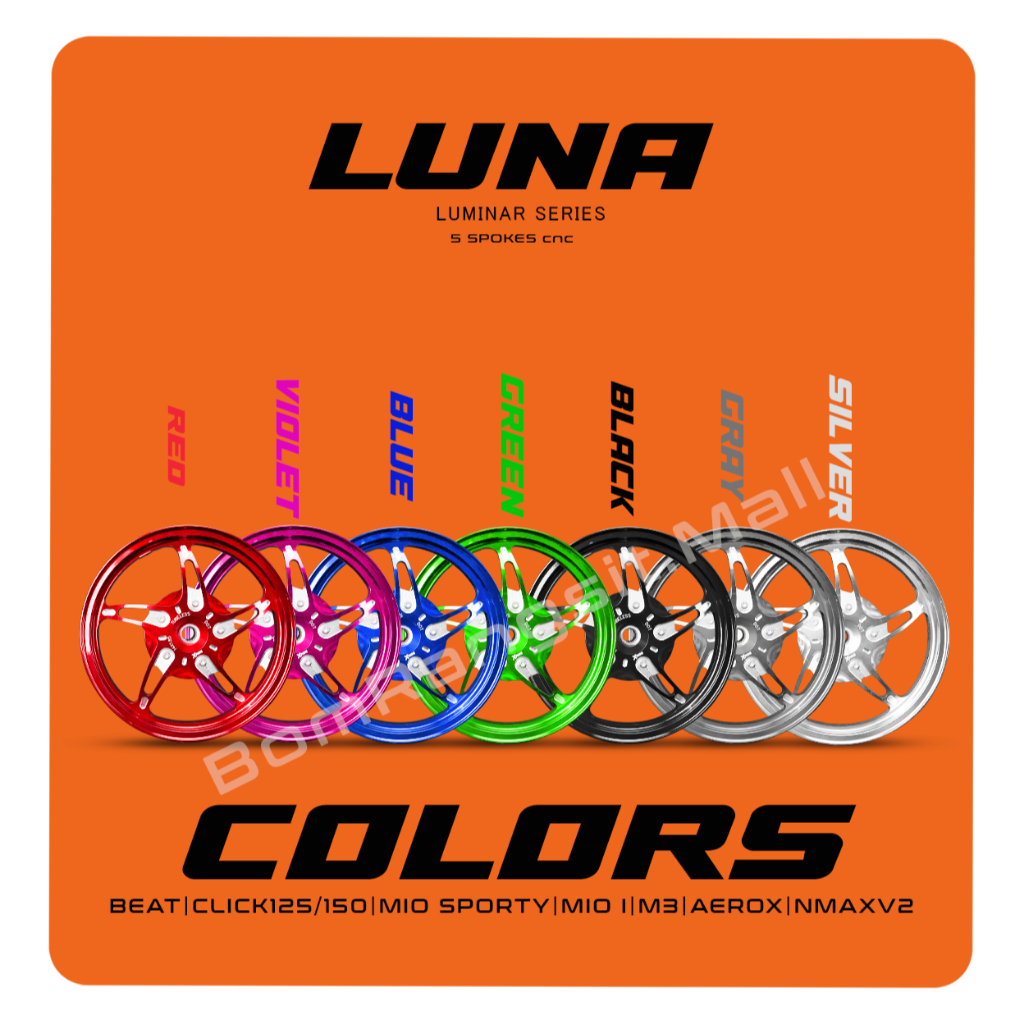 Bom Rangsit BomX Luna Mags CNC x14s 5 Spokes Motorcycle Accessories ...