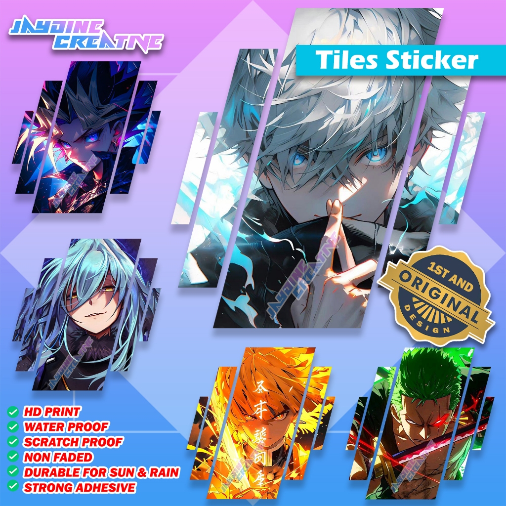 All Anime Set 2, Tiles Sticker, Indoor Outdoor Vinyl Sticker ...