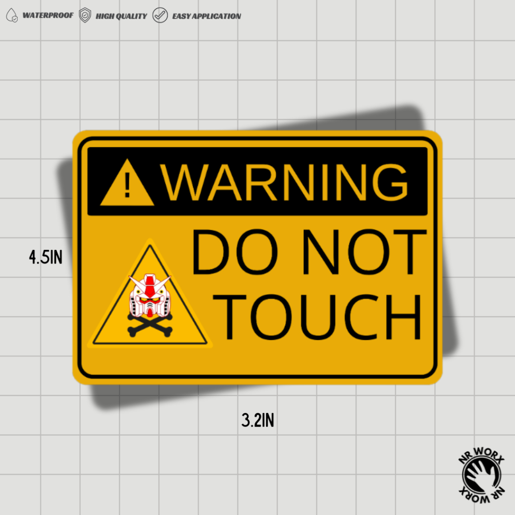 Gunpla Warning Do Not Touch Sticker Gundam Vinyl NR Worx | Shopee ...