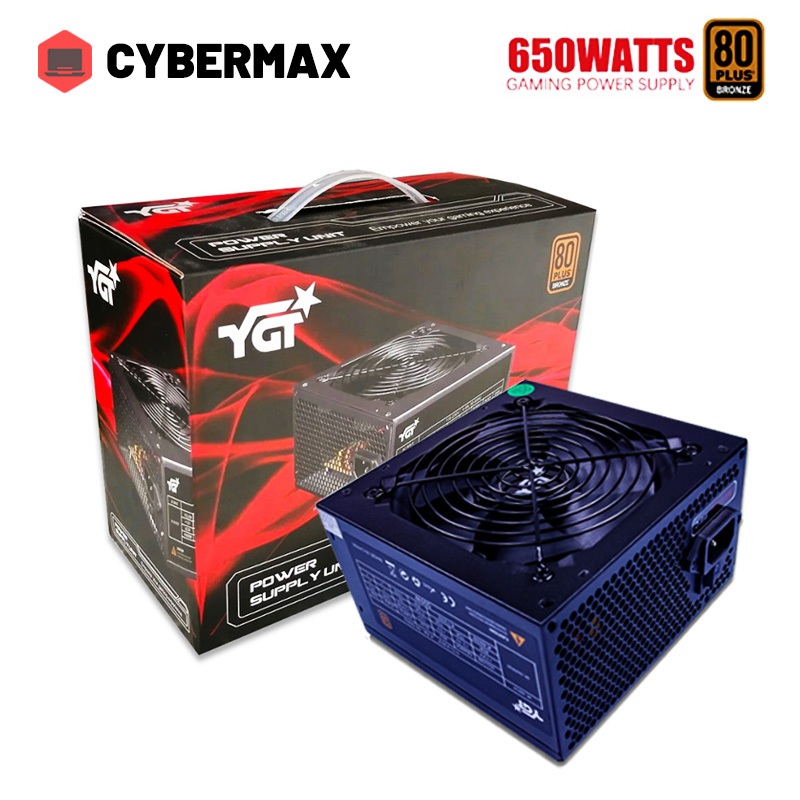 YGT Computer Power Supply True Rated 650W Unit ATX 12V 80Plus Bronze