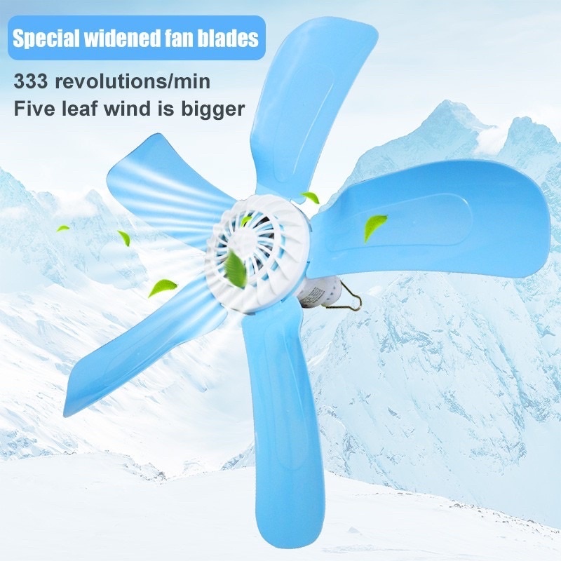 Portable 5-blade strong wind mini ceiling fan Bed Mute Hanging Small ...