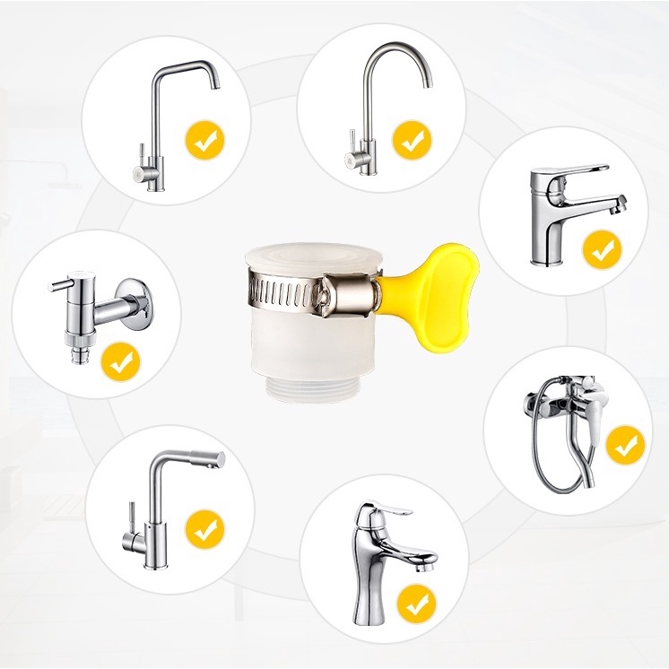 Universal Circle Faucet Adapter with Spanner /Garden Shower Sink Hose
