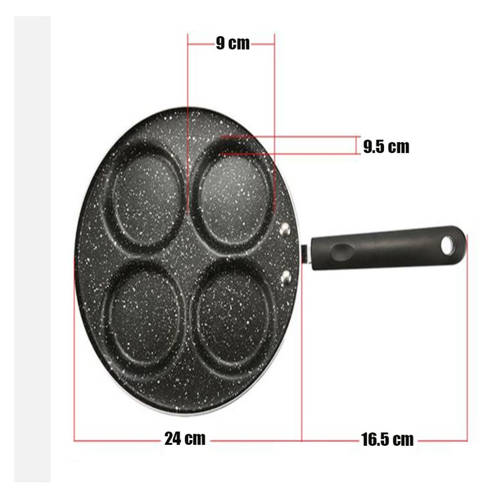 (4HOLES/ROUND) 4 Holes Nongreasy Nonstick Frying Pan, Egg, Ham, Pan