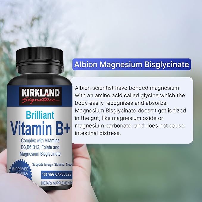 Vitamin B Complex with Vitamins B6,D3 Magnesium Bisglycinate B12 ...