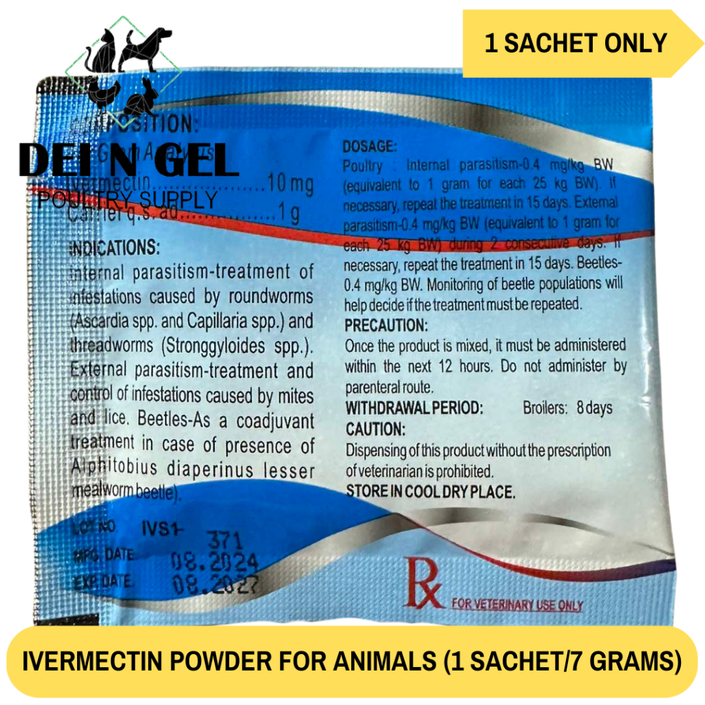 NUTRIVET IVERMECTIN 1% POWDER FOR ANIMALS 7GRAMS (1 SACHET) | Shopee ...