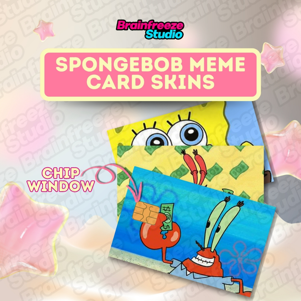 ATM CARD Skin Spongebob Memes - Matte Vinyl Waterproof Sticker EASY TO ...