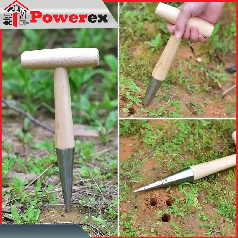 Hand Sow Dibbler With Wood Handle For Sowing Seeds Transplanting Plants ...