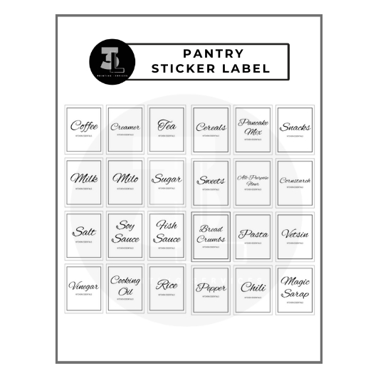 Minimalist Pantry Sticker Label (30Pieces) Kitchen Essentials/Pantry