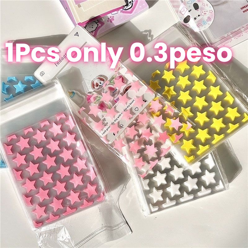 YouAimi 50pcs Ins Color Star Sealing Bag PP Transparent Opp Bag Jewelry ...
