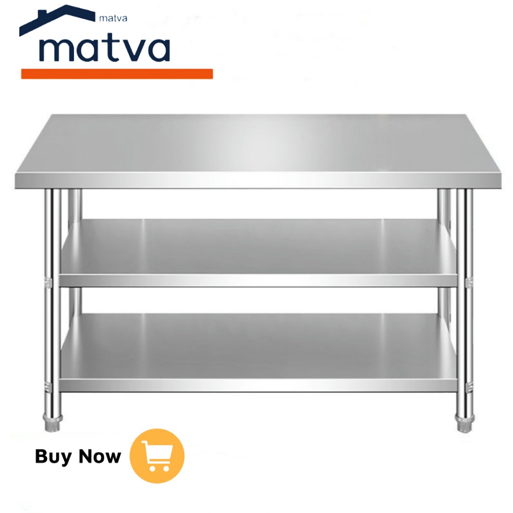 MATVA New 3-tier table 304 stainless kitchen table console table cooking table Commercial long ...
