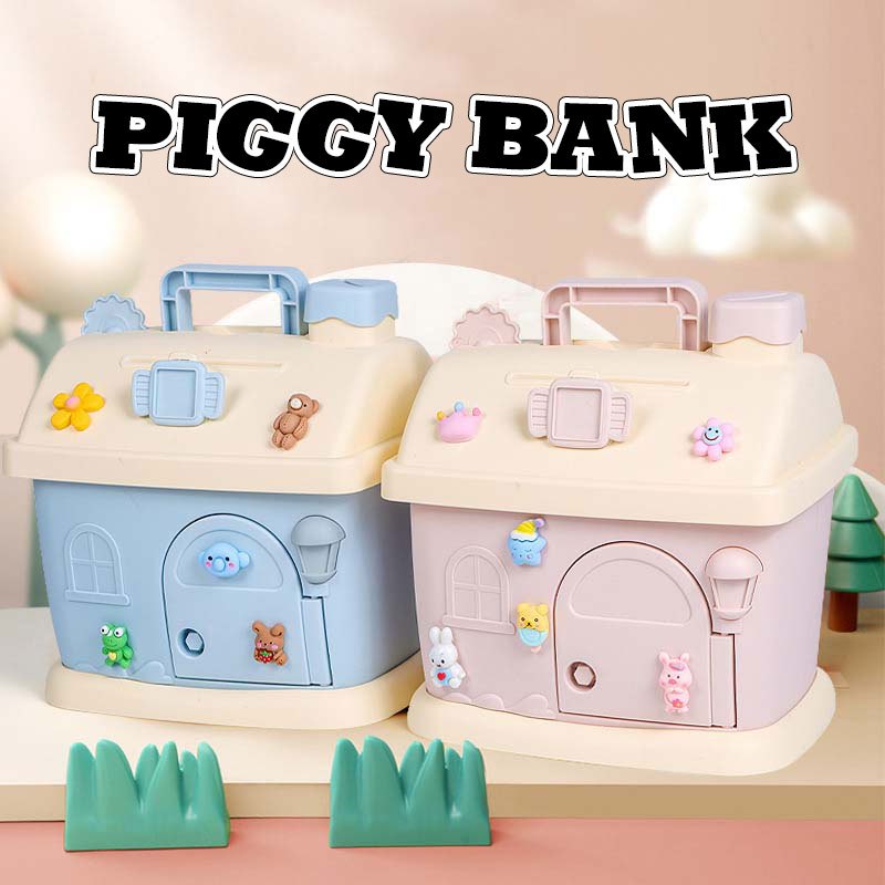 Cartoon House Piggy Bank Children Coin Piggy Bank Money Boxs Cute Piggy ...