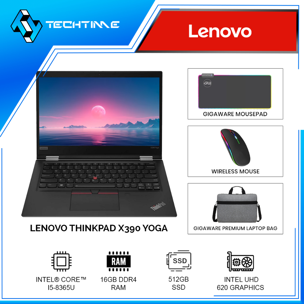 Lenovo ThinkPad X390 Yoga 2-in-1 – Intel I5-8365U, 8GB RAM, 256GB SSD, 13.3" Win 11 – Used