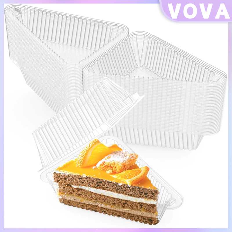 50/100Pcs Slice Cake Container Triangle Clamshell Cake Box Clear ...