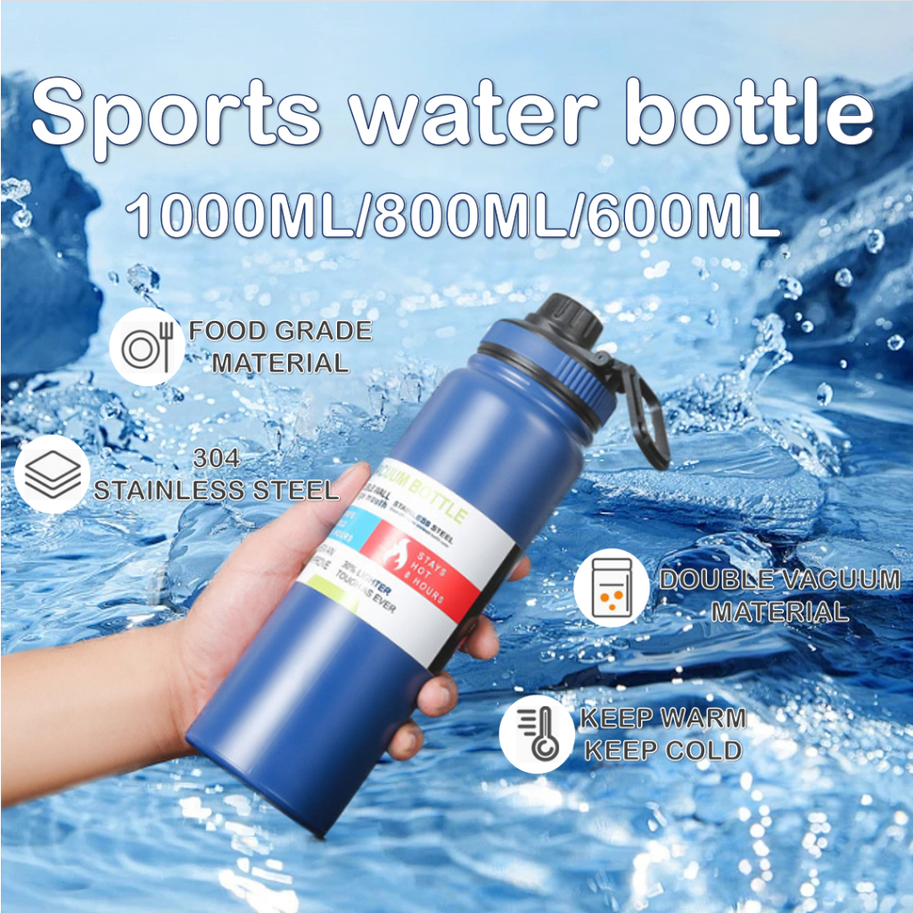 Sports water bottle Thermos Vacuum Insulated Tumbler with Spout Lid Hot