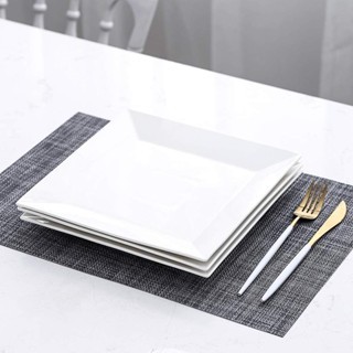 HQ Square Dinner Plate Ceramic 9 inch Serving Plate for Steak Pasta ...