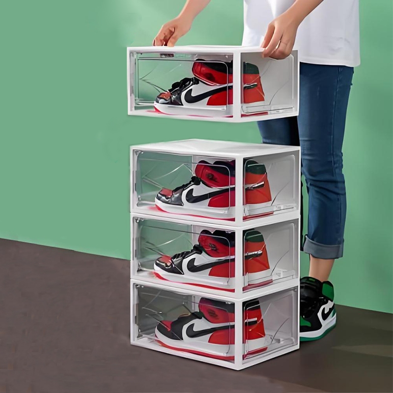 Large size Shoe Box Foldable Candy Color Storage Box Drawer Type Dust ...