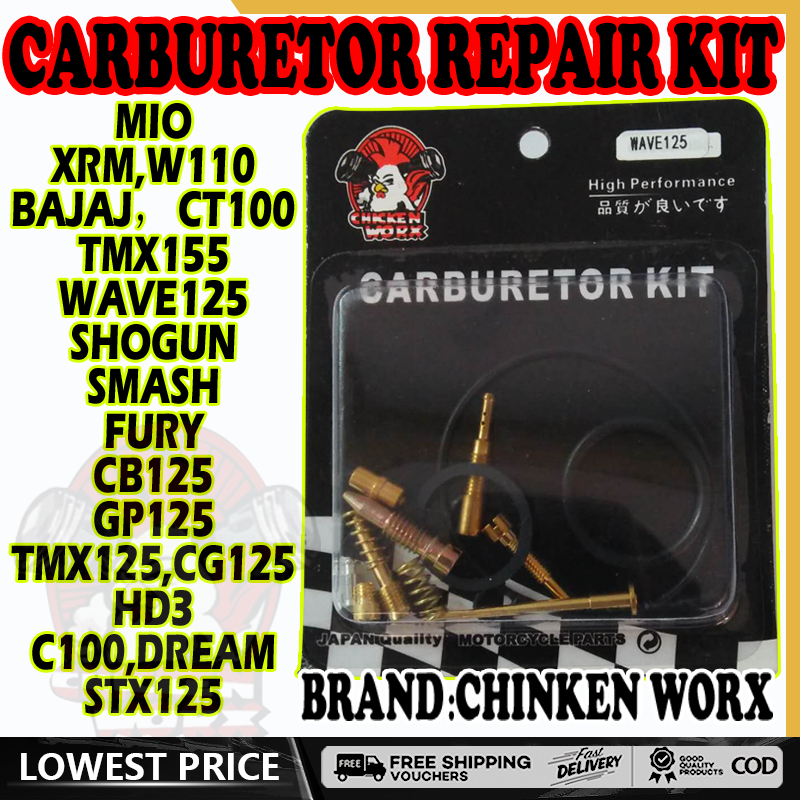 Motorcycle Carburetor Repair Kit TMX, XRM, Wave 100, Wave 125, Mio ...
