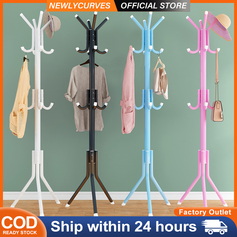 NEW - 12 Hooks Bag Rack Stand Hanging Pole Rack Clothes Hanger Steel ...