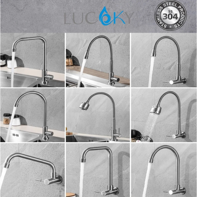 Quality Faucet Wall Counter Mount Sink Tap Lavatory Basin Faucet 304 ...