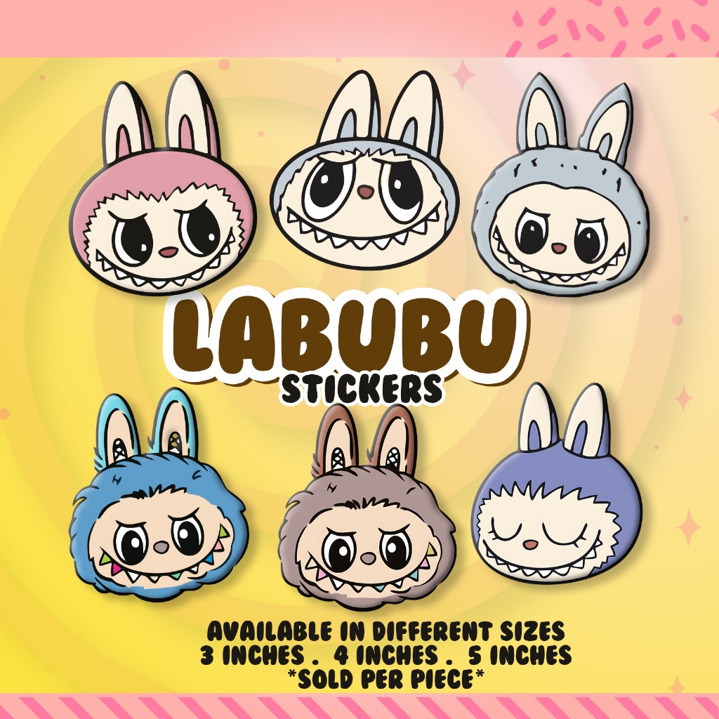 LABUBU Stickers Cuts Waterproof Non-Fading Laminated Sticker | Shopee ...