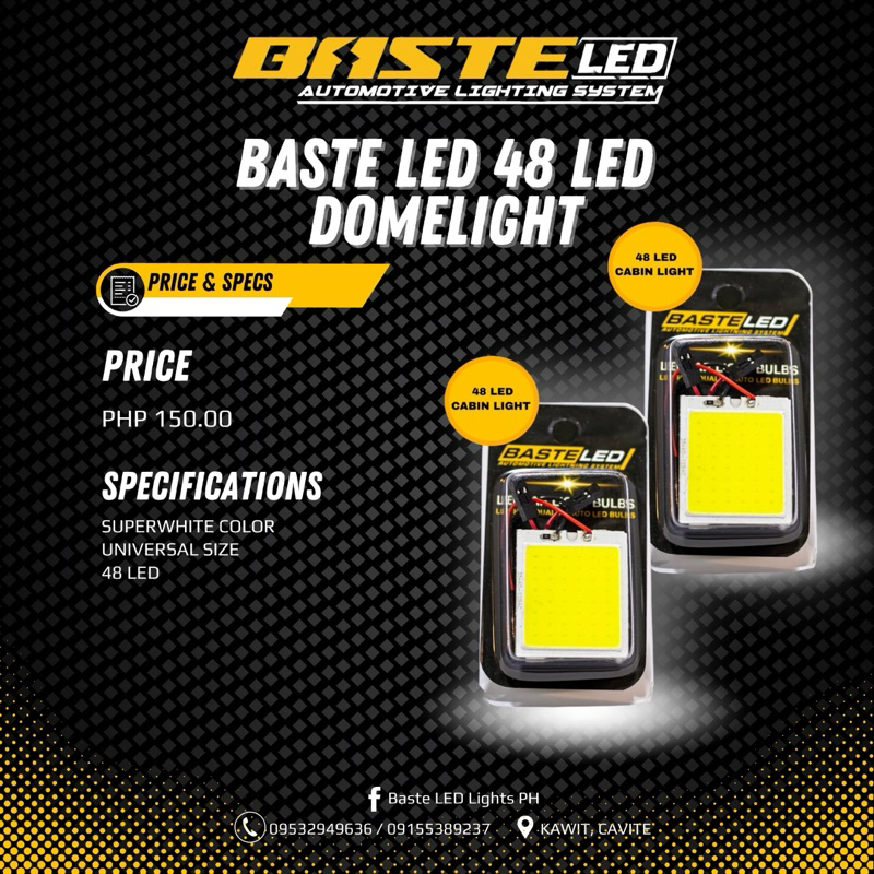 BASTE LED 48 LED DOMELIGHT SUPERWHITE | Shopee Philippines