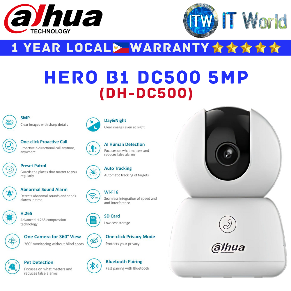 Itw Dahua CCTV Security Camera Hero B1 DC500 5MP Indoor Fixedfocal