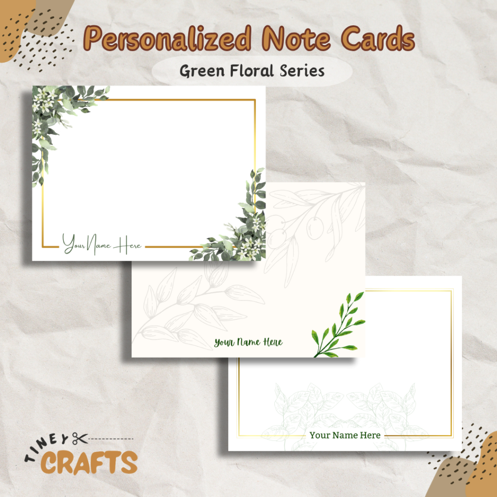 Personalized Note Cards | Green Floral Series | Shopee Philippines