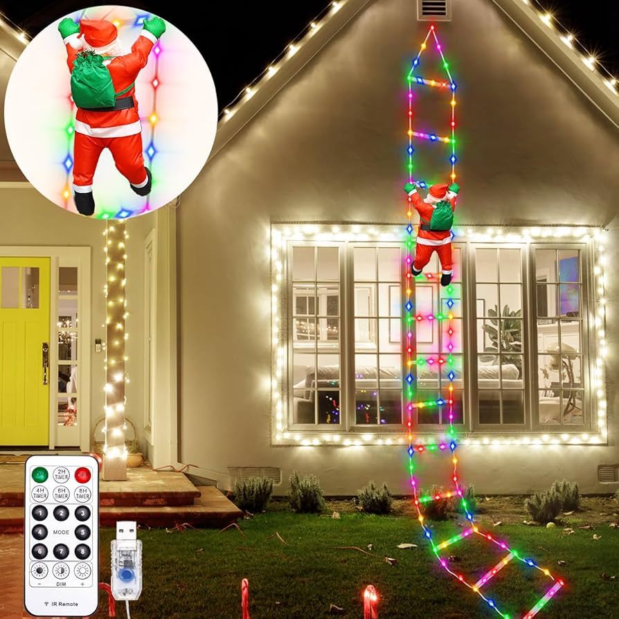 Trendcast 3M USB Powered Christmas LED Ladder Lights with Climbing ...