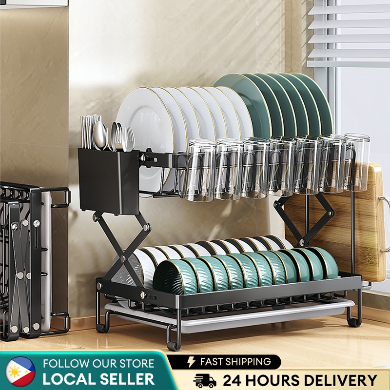 Dish Organizer Plate Organizer Kitchen Dish Rack With Cup Holder ...