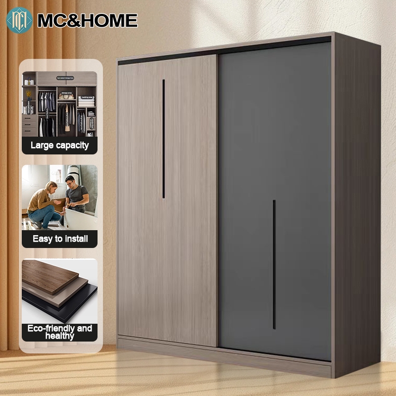 MC-Wardrobe Home Bedroom Sliding Door Simple assemblySolid Wood Locker ...