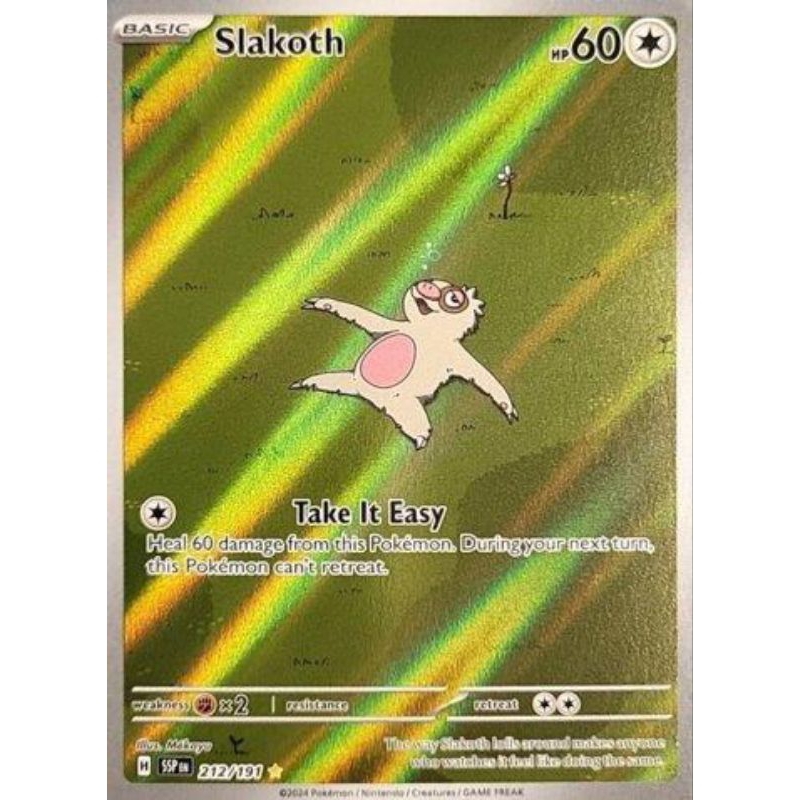Pokemon Card, Slakoth 212/191, Illustration Rare. (ENGLISH TYPE ...