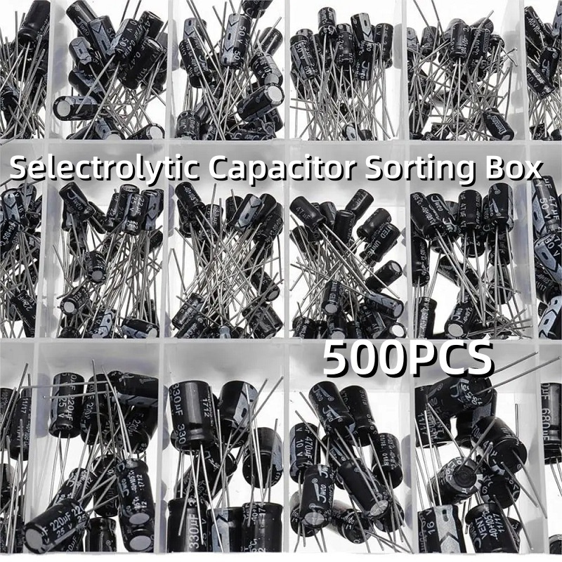 500Pcs lot 0.1UF-1000UF 24Values Aluminum 16-50V Mix Electrolytic ...