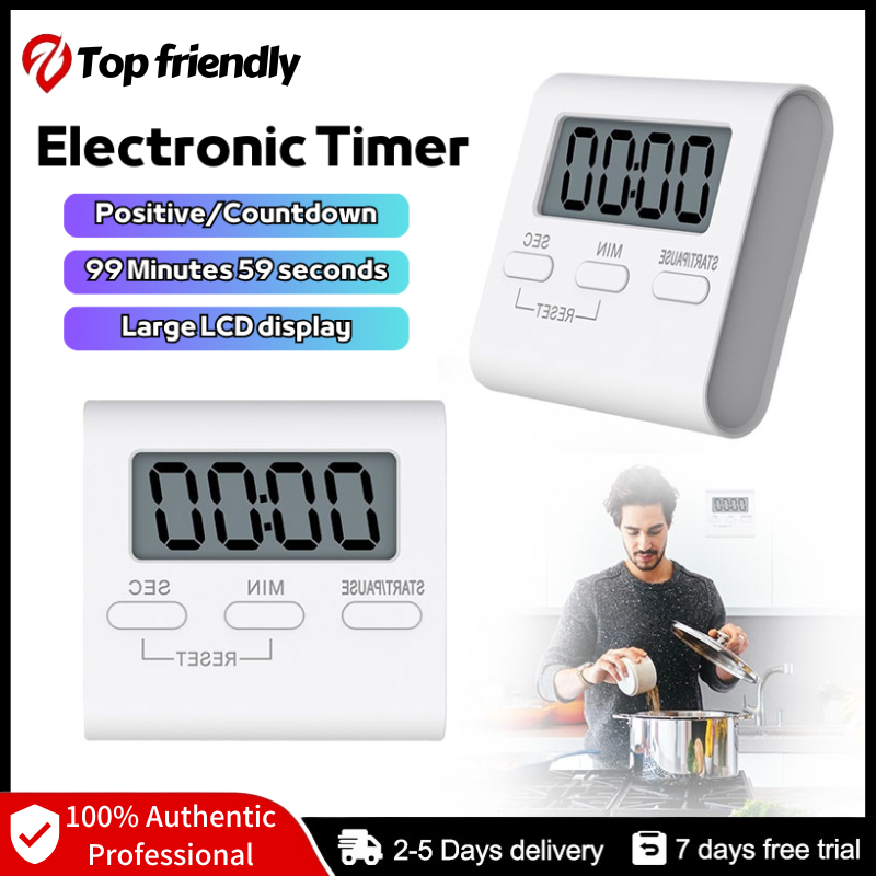 LCD Digital Kitchen Cooking Timer Mini Electronic Timer Countdown Built ...
