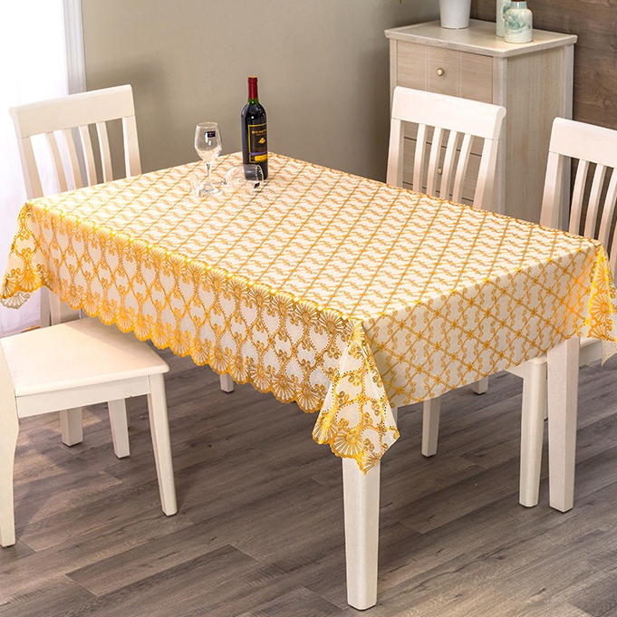 2/4/6/8/10 Seater Rectangle PVC Tablecloth Waterproof Oil Proof Table ...