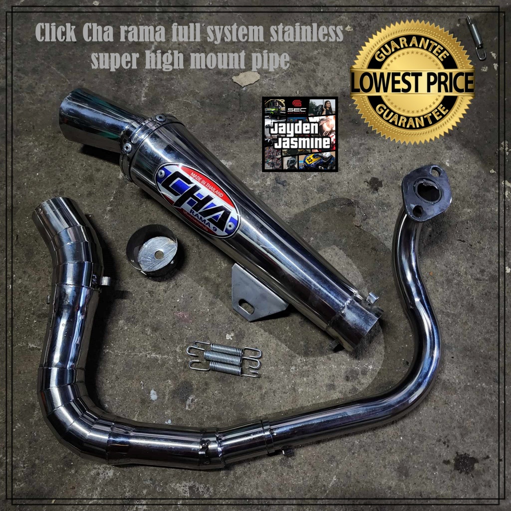Click Cha rama Full System Stainless Super High Mount Pipe for Click ...