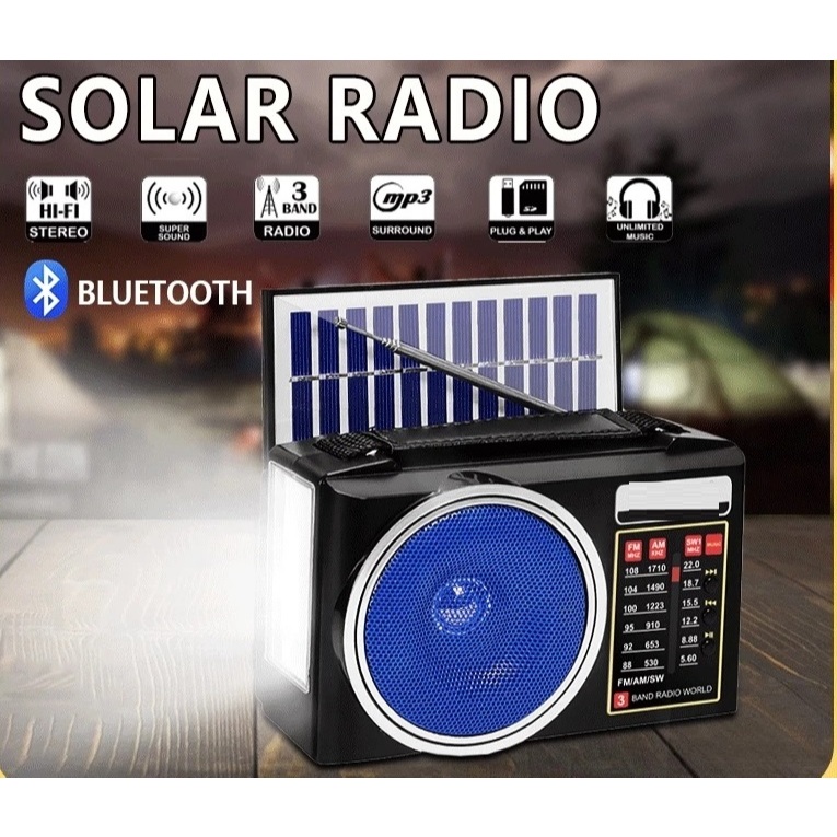 KUKU am-809bts solar bluetooth radio FM/AM/SW/ USB/TF music player and ...