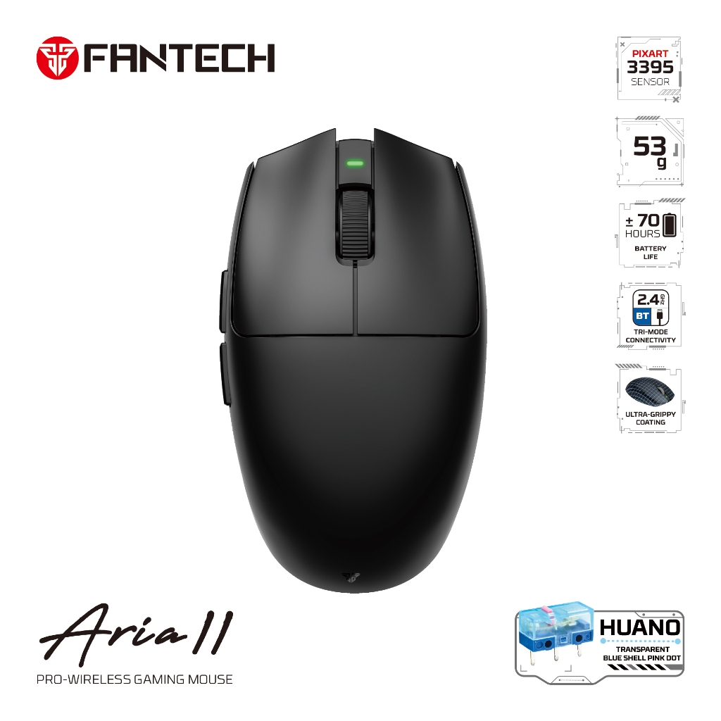 Fantech Aria II Pro XD7 v2 Wireless Gaming Mouse with 8k Polling Rate  3395 Pixart Sensor