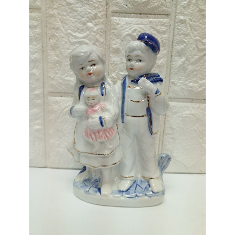 7 inch BOY AND GIRL WITH DOLL Figurine | Shopee Philippines