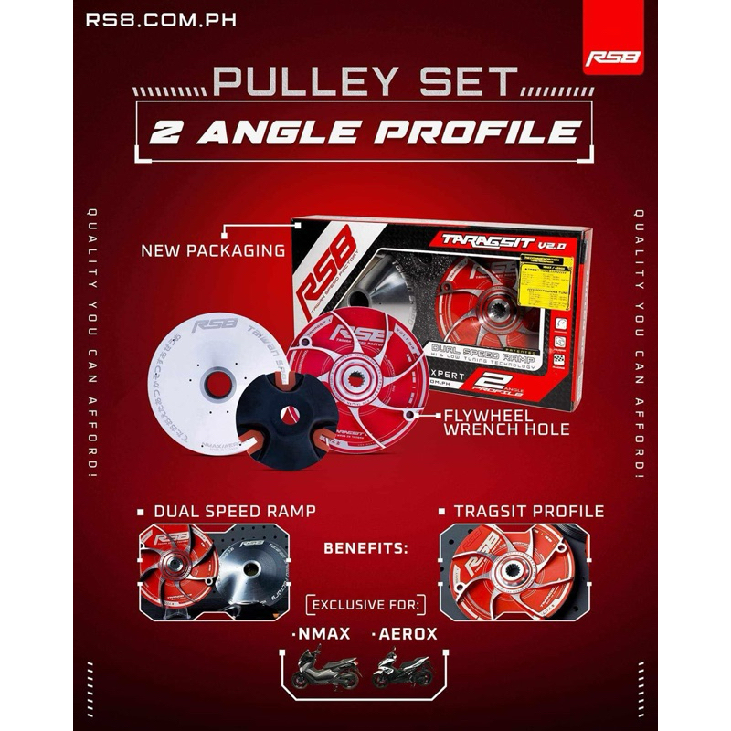 Rs8 taragsit 2.0 pulley set Red Nmax V1 V2 Aerox v1 v2 | Shopee Philippines