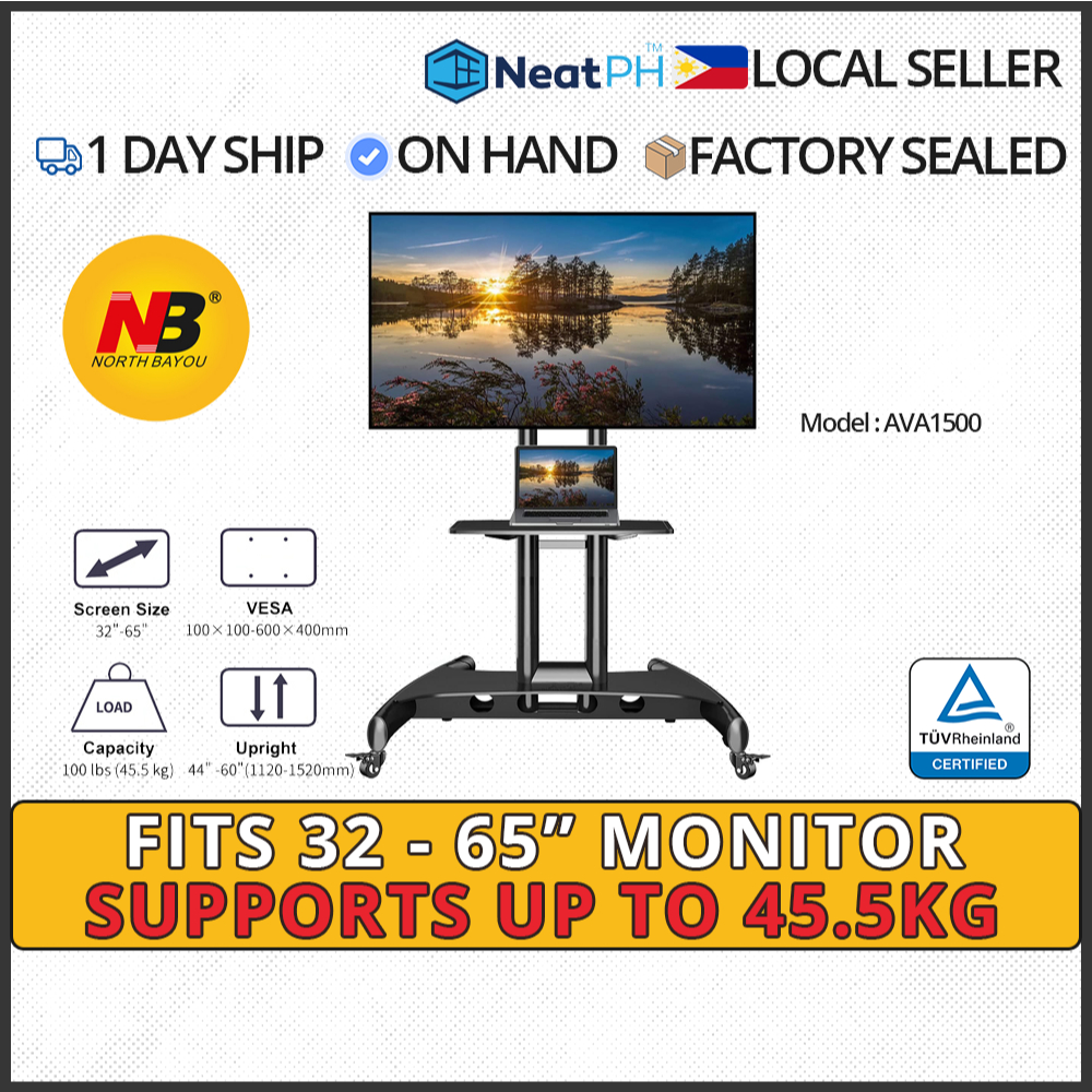 North Bayou TV Cart Stand Movable Mount AVA1500-60-1P LCD LED OLED Flat ...