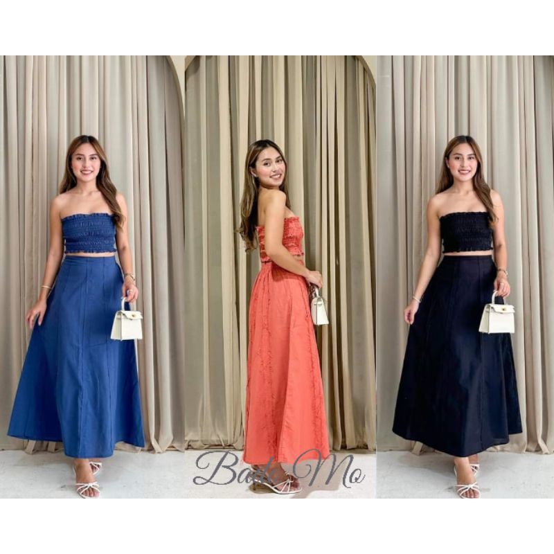 Mable Stripe Smocking Tube Top & Shorts Set main image 1