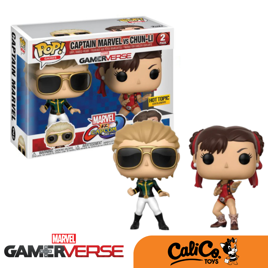 FUNKO POP! MARVEL GAMERVERSE MARVEL VS CAPCOM  CAPTAIN MARVEL VS Chun Li 889698227674